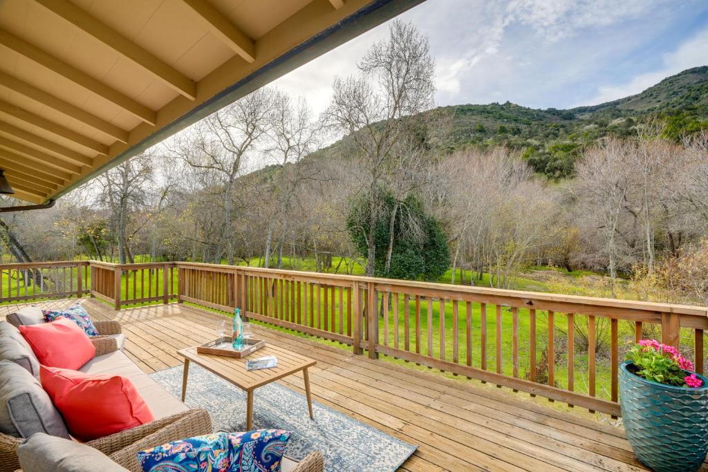 Scenic Carmel Valley Home with Deck Steps to River!